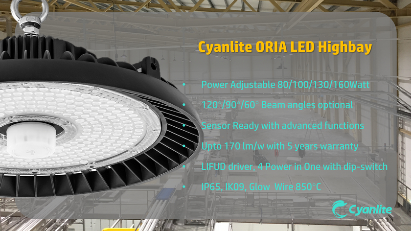 Cyanlite ORIA LED highbay - power adjustable led highbay